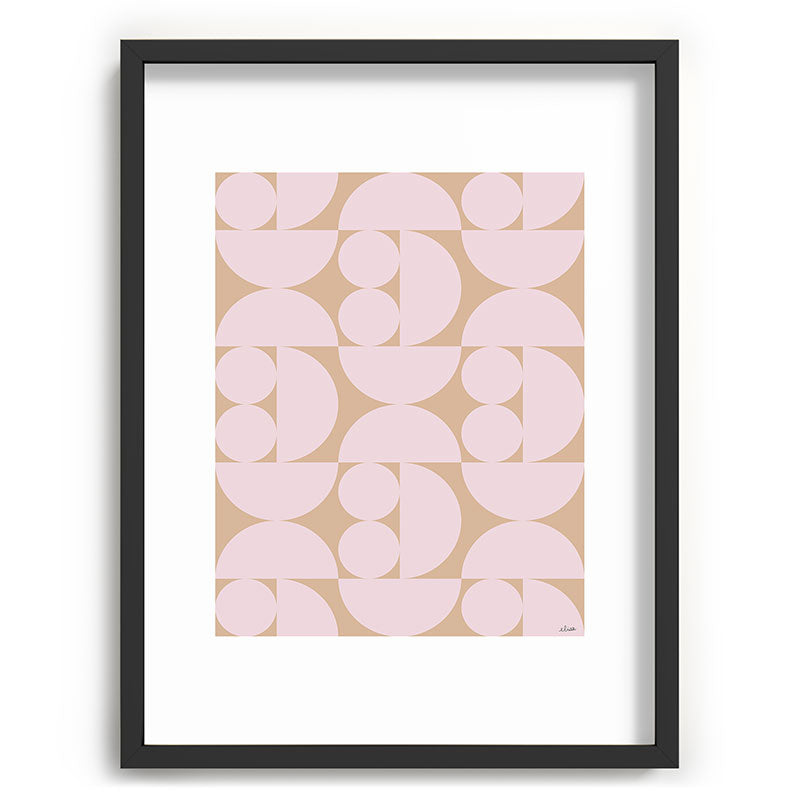 "Grapes and apple slices (pale pink)" Framed Art Print
