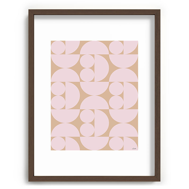 "Grapes and apple slices (pale pink)" Framed Art Print
