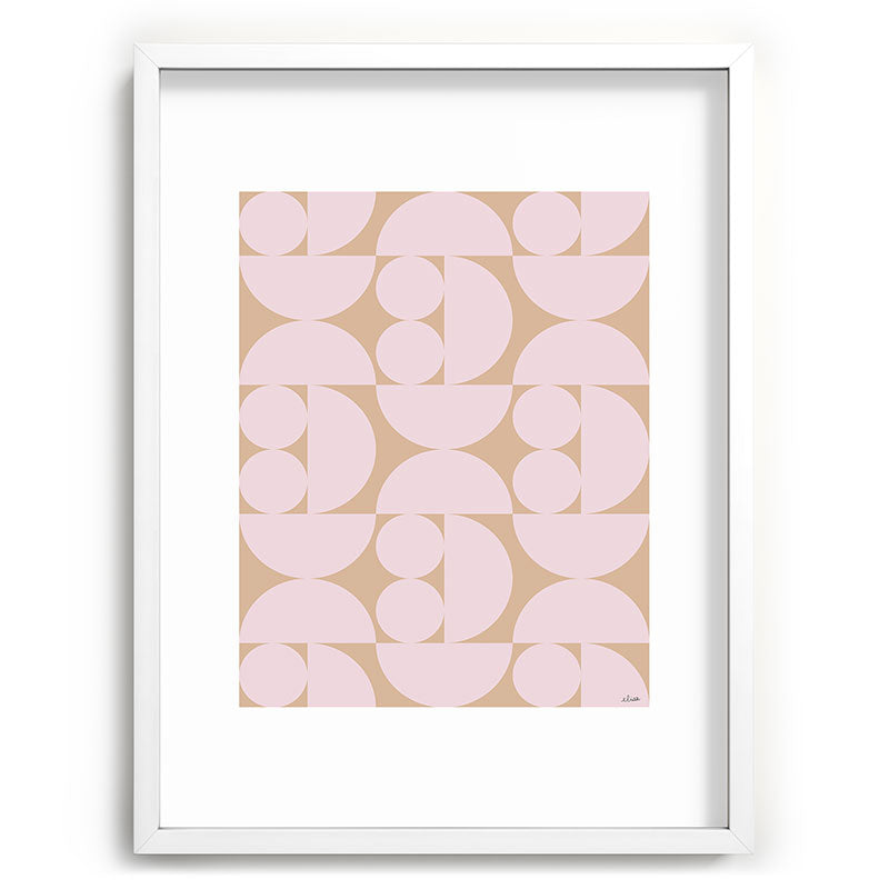 "Grapes and apple slices (pale pink)" Framed Art Print