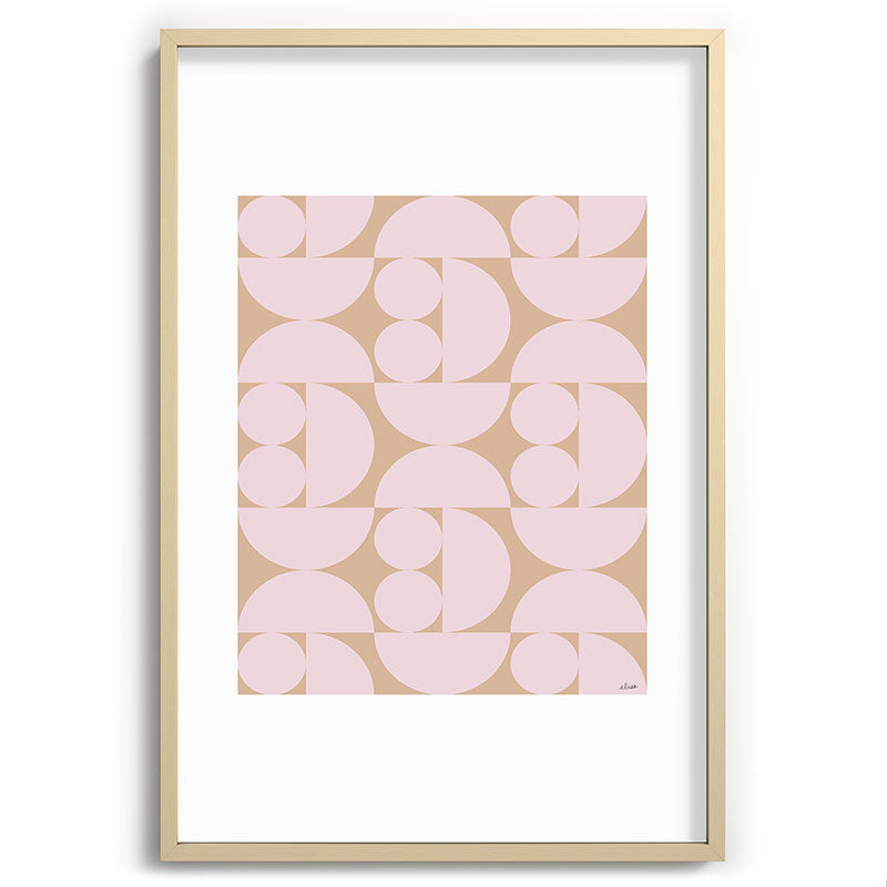 "Grapes and apple slices (pale pink)" Framed Art Print