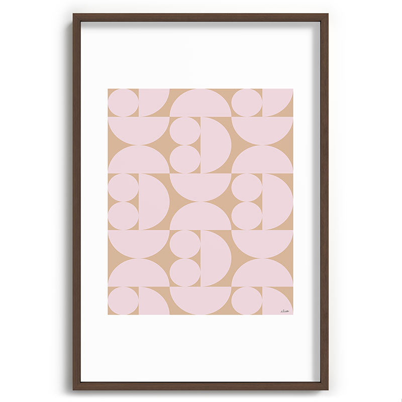 "Grapes and apple slices (pale pink)" Framed Art Print