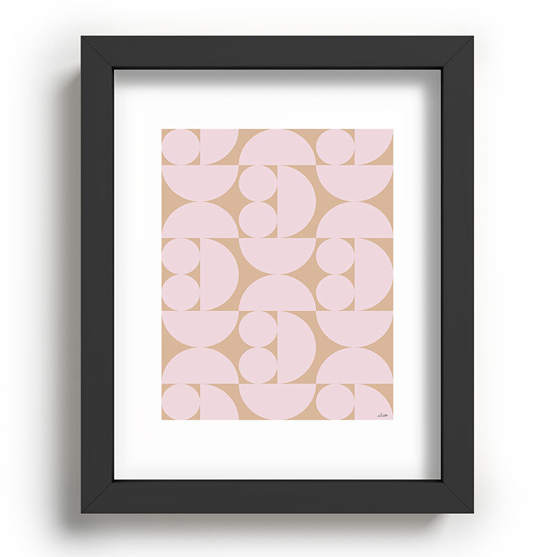 "Grapes and apple slices (pale pink)" Framed Art Print
