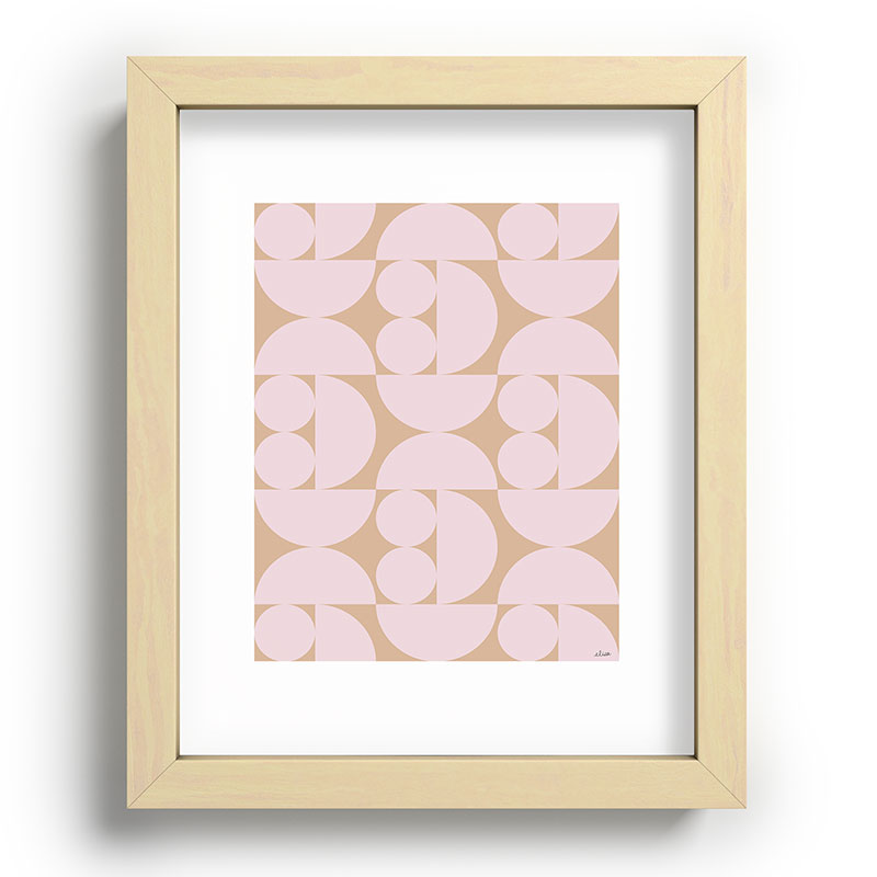 "Grapes and apple slices (pale pink)" Framed Art Print