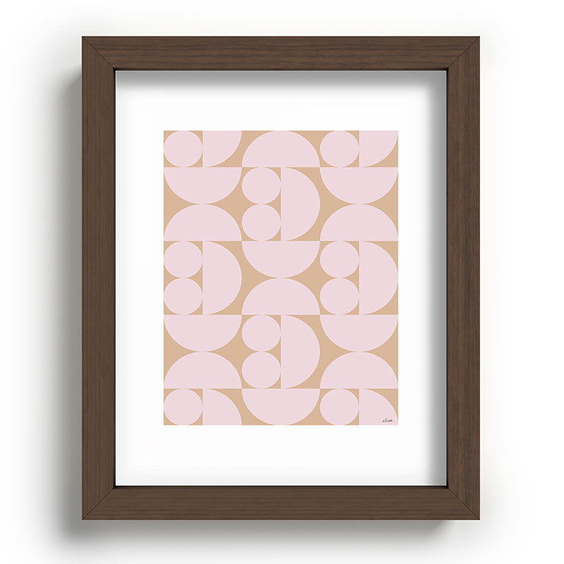 "Grapes and apple slices (pale pink)" Framed Art Print