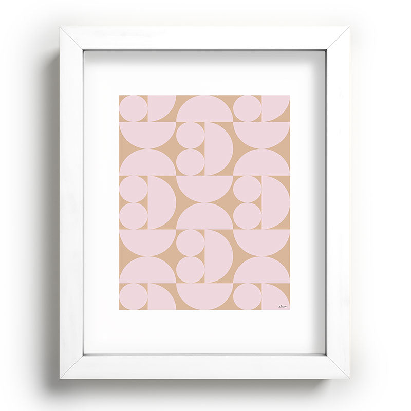 "Grapes and apple slices (pale pink)" Framed Art Print