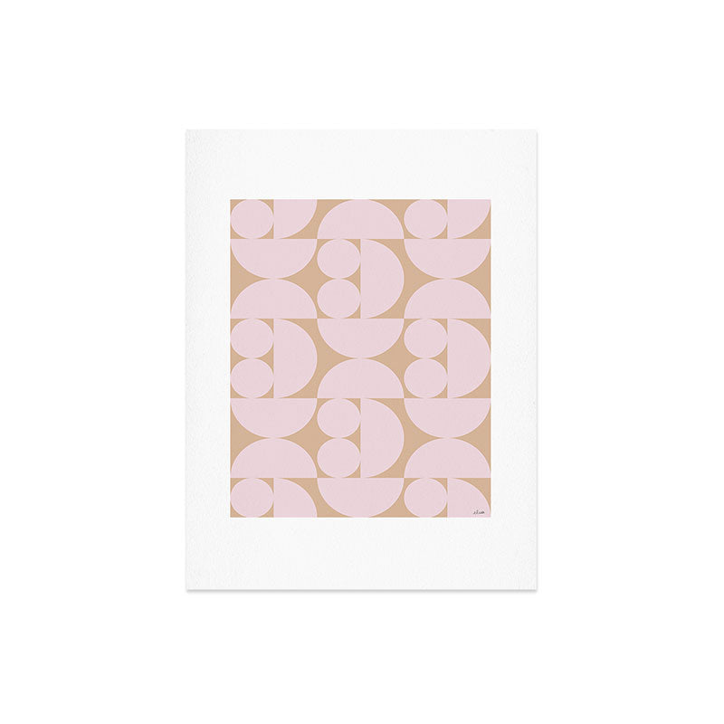 "Grapes and apple slices (pale pink)" Art Print