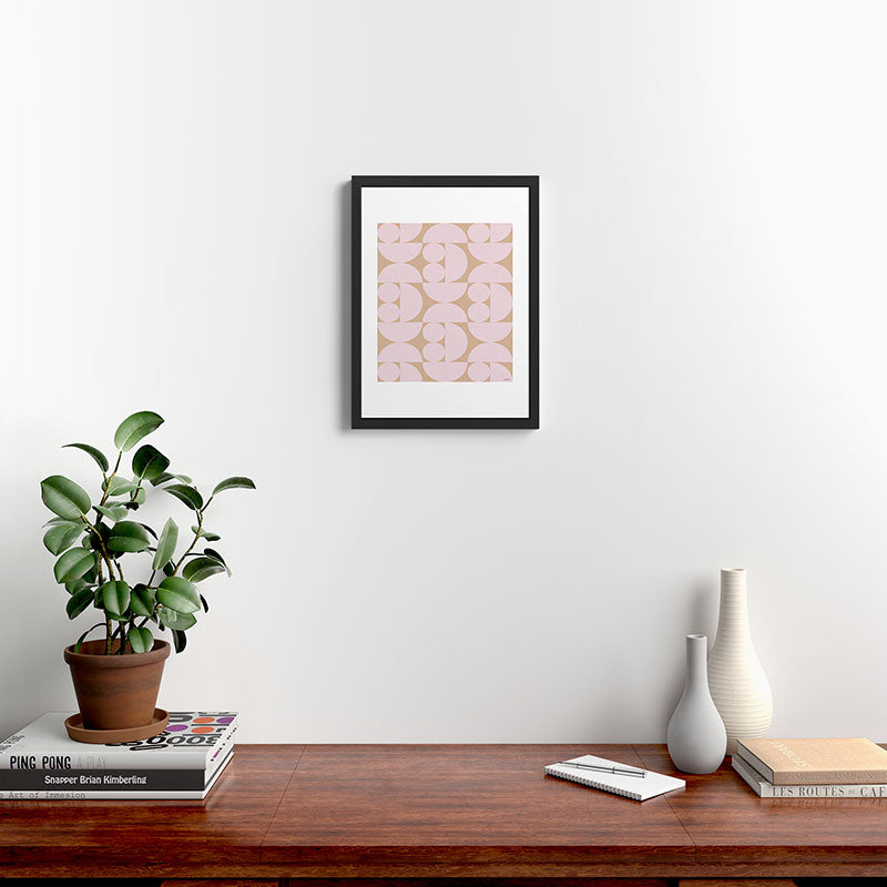 "Grapes and apple slices (pale pink)" Framed Art Print