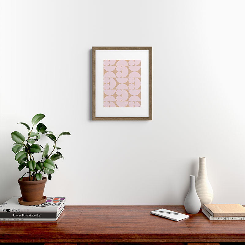 "Grapes and apple slices (pale pink)" Framed Art Print