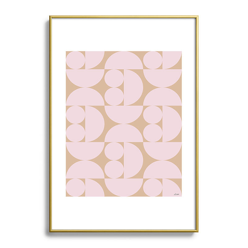 "Grapes and apple slices (pale pink)" Framed Art Print