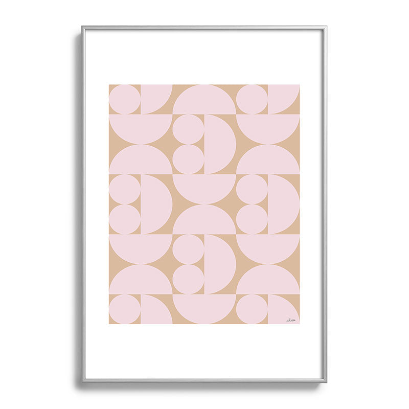 "Grapes and apple slices (pale pink)" Framed Art Print