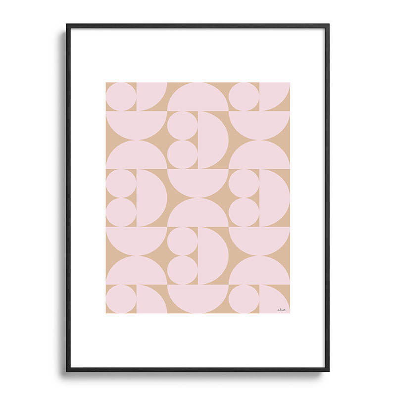 "Grapes and apple slices (pale pink)" Framed Art Print