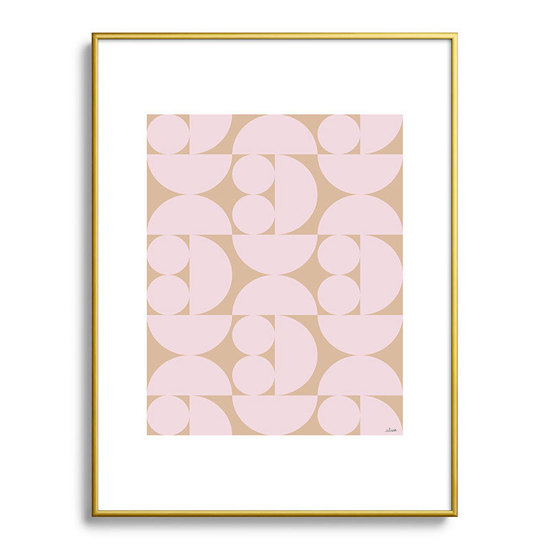 "Grapes and apple slices (pale pink)" Framed Art Print