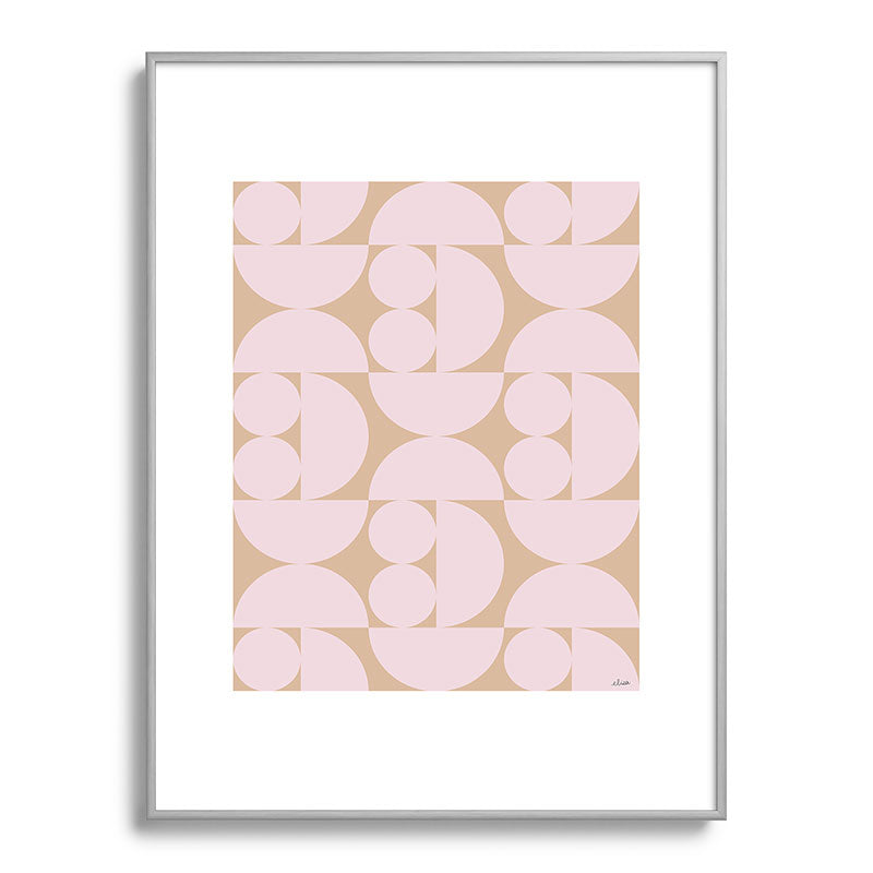 "Grapes and apple slices (pale pink)" Framed Art Print