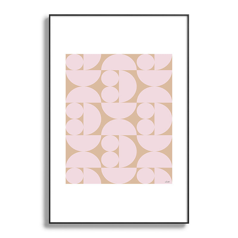 "Grapes and apple slices (pale pink)" Framed Art Print