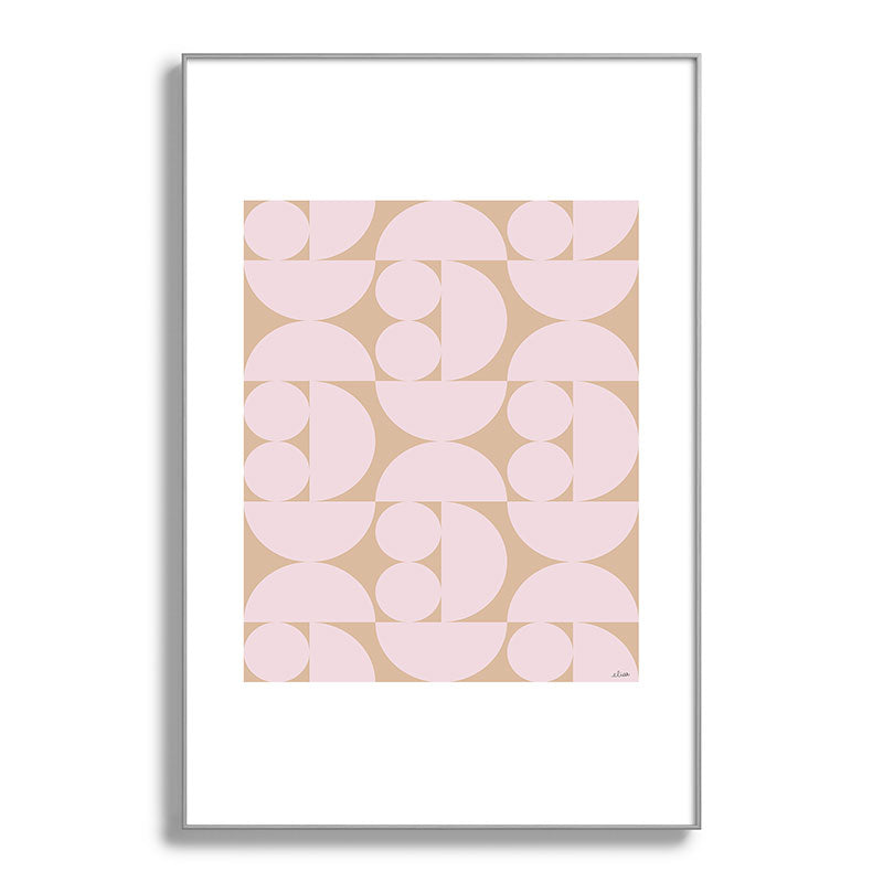 "Grapes and apple slices (pale pink)" Framed Art Print