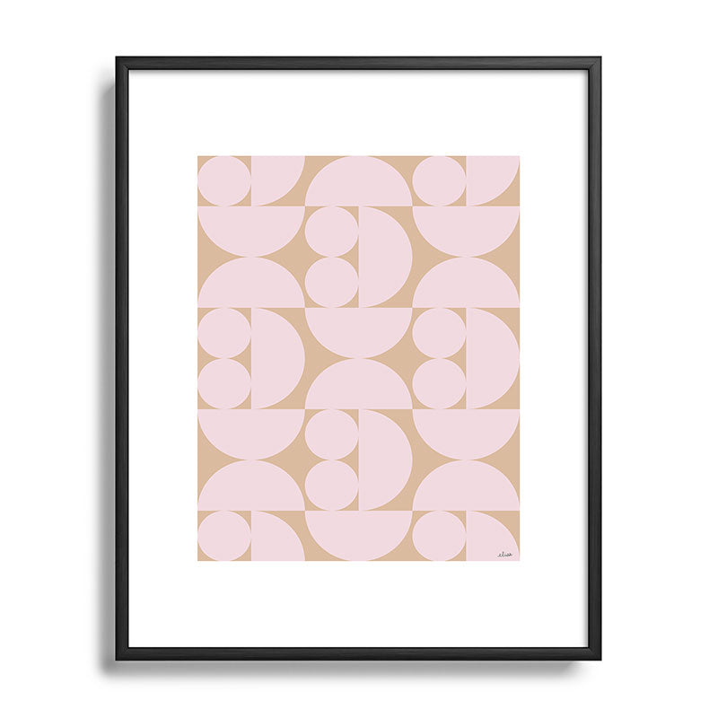 "Grapes and apple slices (pale pink)" Framed Art Print