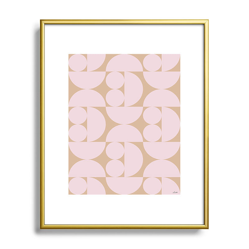 "Grapes and apple slices (pale pink)" Framed Art Print