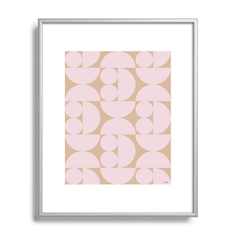 "Grapes and apple slices (pale pink)" Framed Art Print