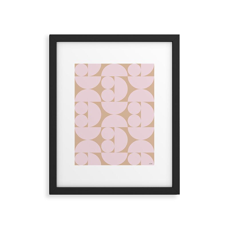 "Grapes and apple slices (pale pink)" Framed Art Print