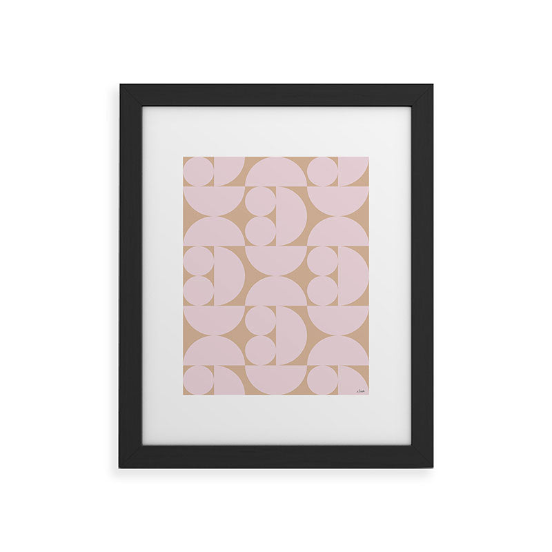 "Grapes and apple slices (pale pink)" Framed Art Print
