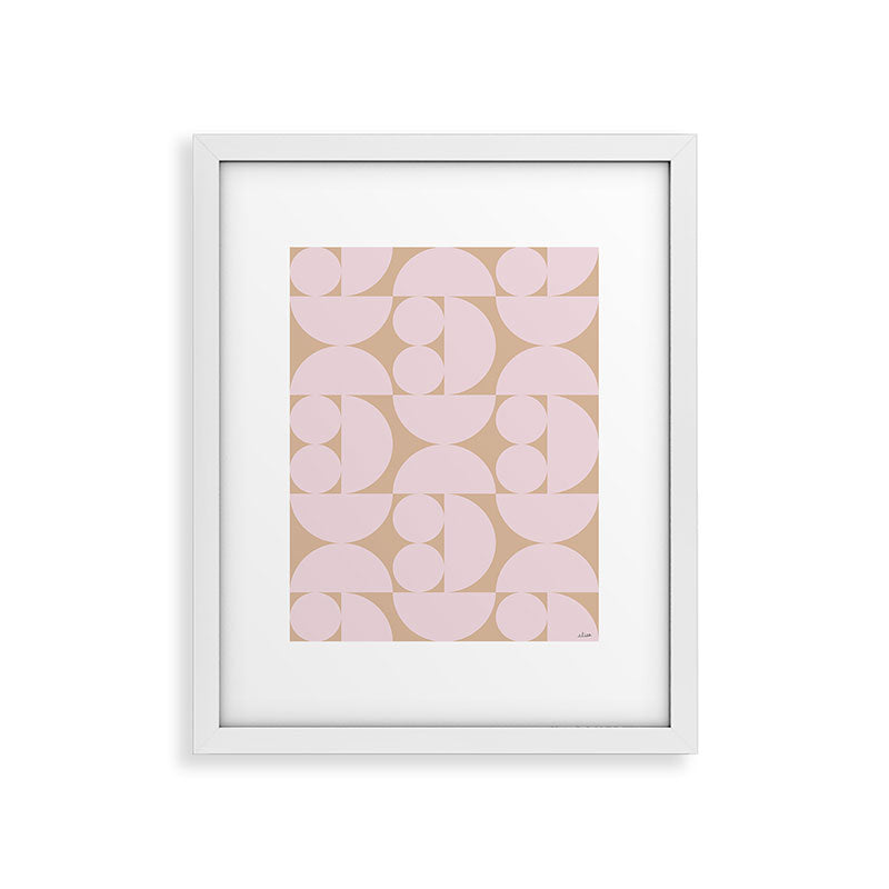 "Grapes and apple slices (pale pink)" Framed Art Print