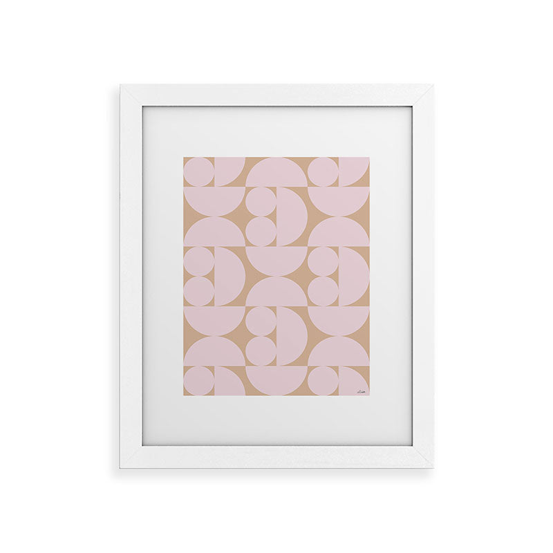 "Grapes and apple slices (pale pink)" Framed Art Print