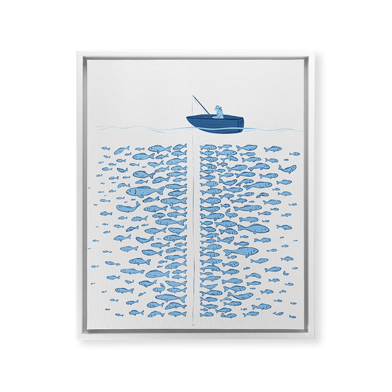 217 Finicky Fish (plenty of fish in the sea) Framed Canvas Print