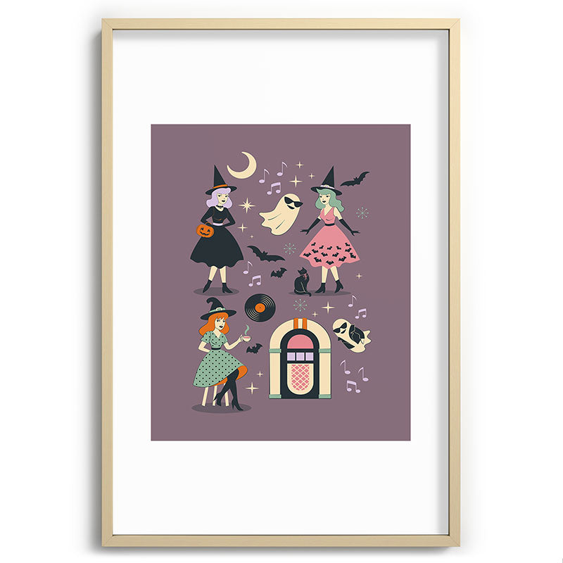 50s Witch Vibes Framed Art Print
