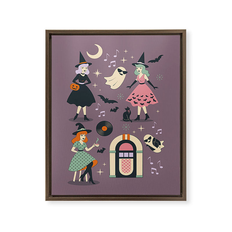 50s Witch Vibes Framed Canvas Print