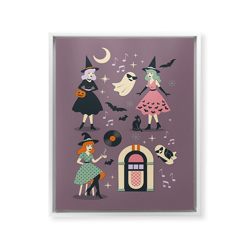 50s Witch Vibes Framed Canvas Print