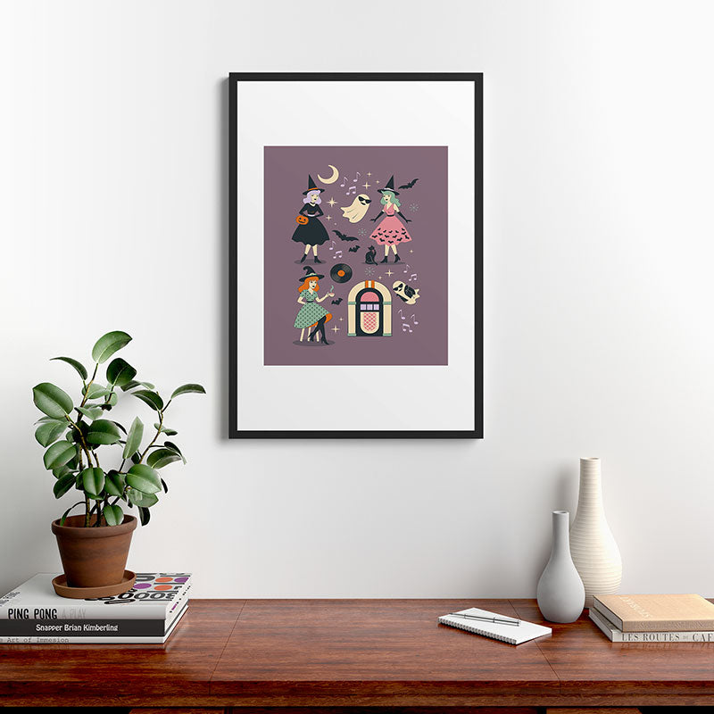 50s Witch Vibes Framed Art Print