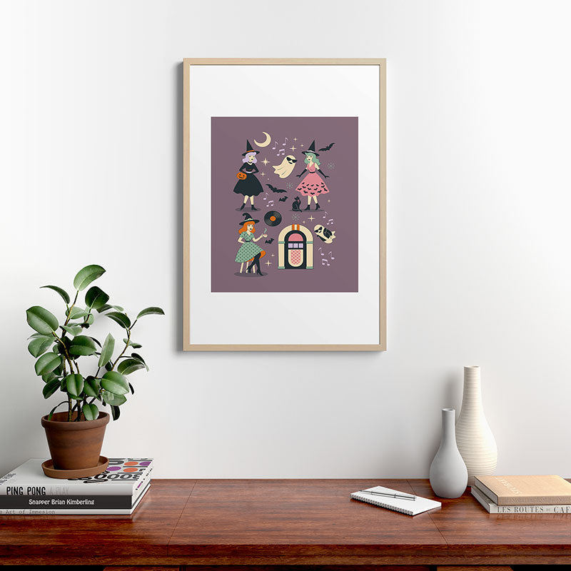 50s Witch Vibes Framed Art Print