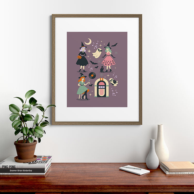 50s Witch Vibes Framed Art Print