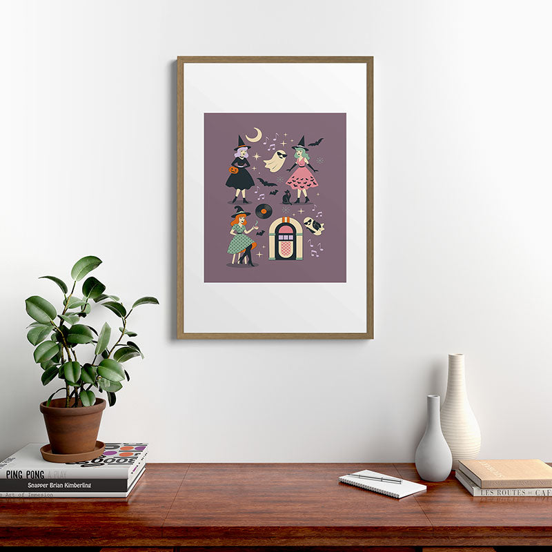 50s Witch Vibes Framed Art Print