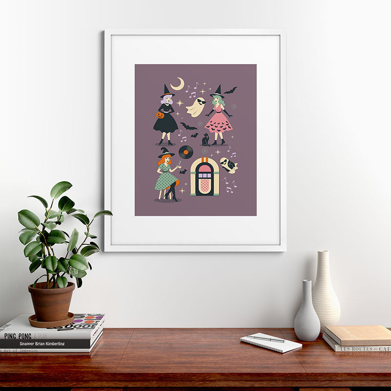 50s Witch Vibes Framed Art Print