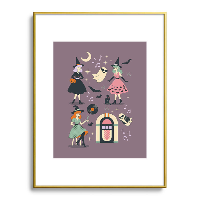 50s Witch Vibes Framed Art Print