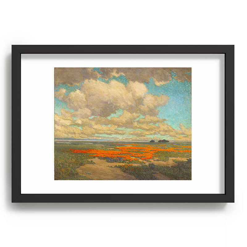 1911 Granville Redmond - A Field of California Poppies Framed Art Print