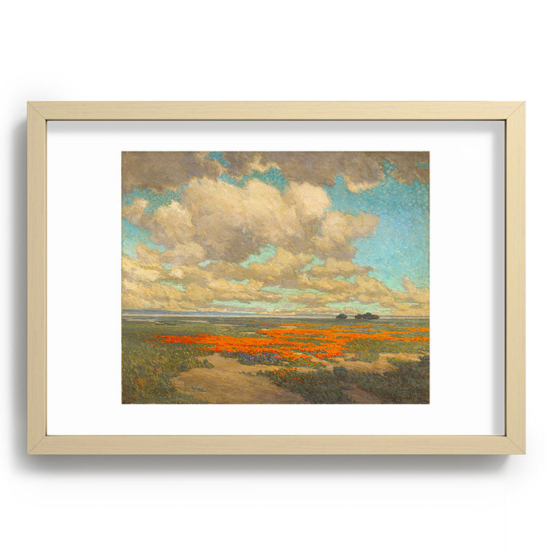 1911 Granville Redmond - A Field of California Poppies Framed Art Print