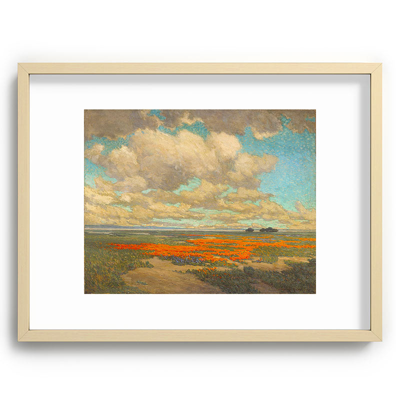 1911 Granville Redmond - A Field of California Poppies Framed Art Print