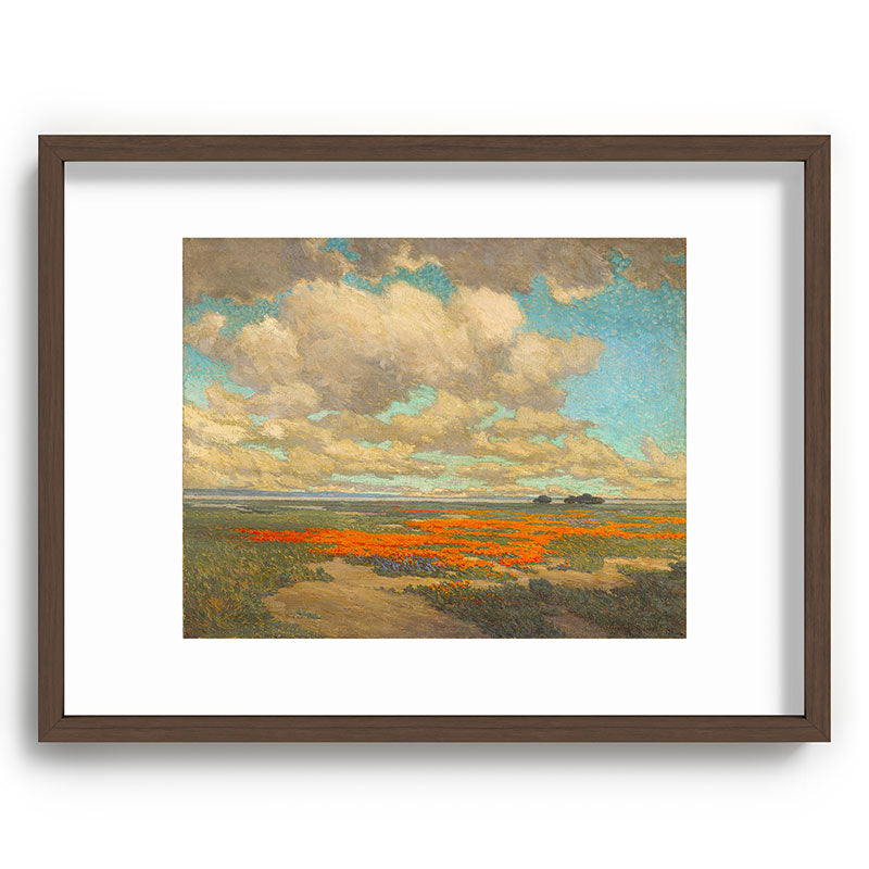 1911 Granville Redmond - A Field of California Poppies Framed Art Print