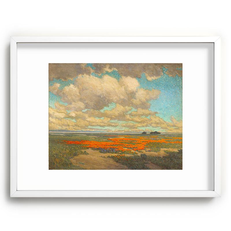 1911 Granville Redmond - A Field of California Poppies Framed Art Print