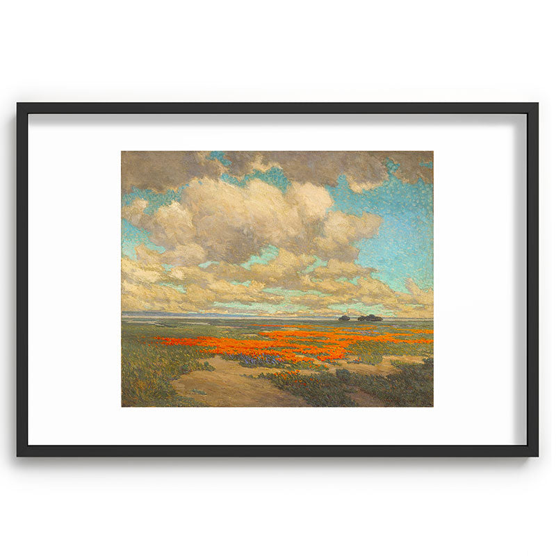 1911 Granville Redmond - A Field of California Poppies Framed Art Print