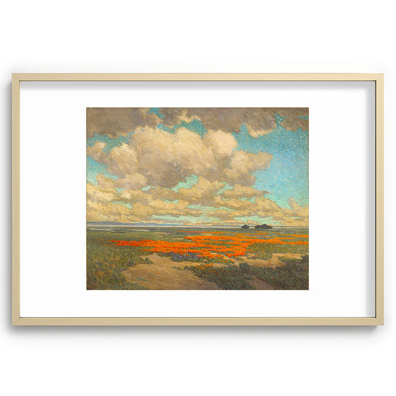 1911 Granville Redmond - A Field of California Poppies Framed Art Print