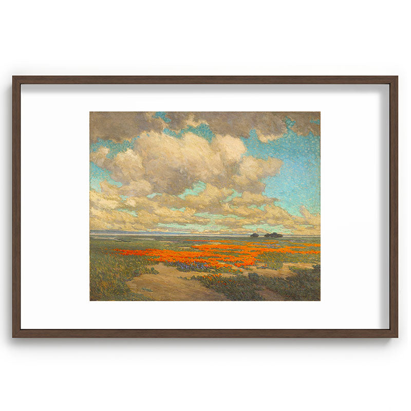 1911 Granville Redmond - A Field of California Poppies Framed Art Print