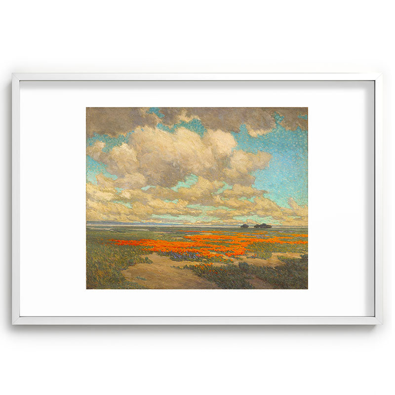 1911 Granville Redmond - A Field of California Poppies Framed Art Print