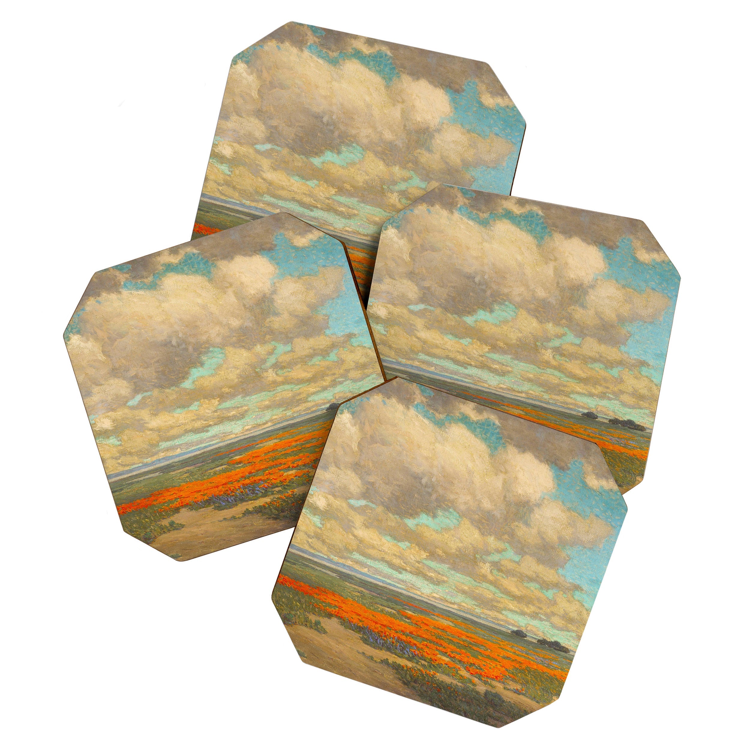 1911 Granville Redmond - A Field of California Poppies Coaster