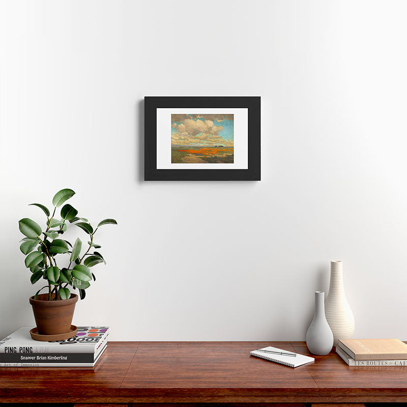1911 Granville Redmond - A Field of California Poppies Framed Art Print