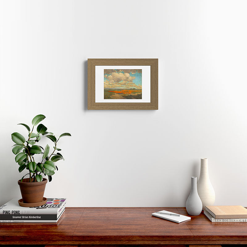 1911 Granville Redmond - A Field of California Poppies Framed Art Print