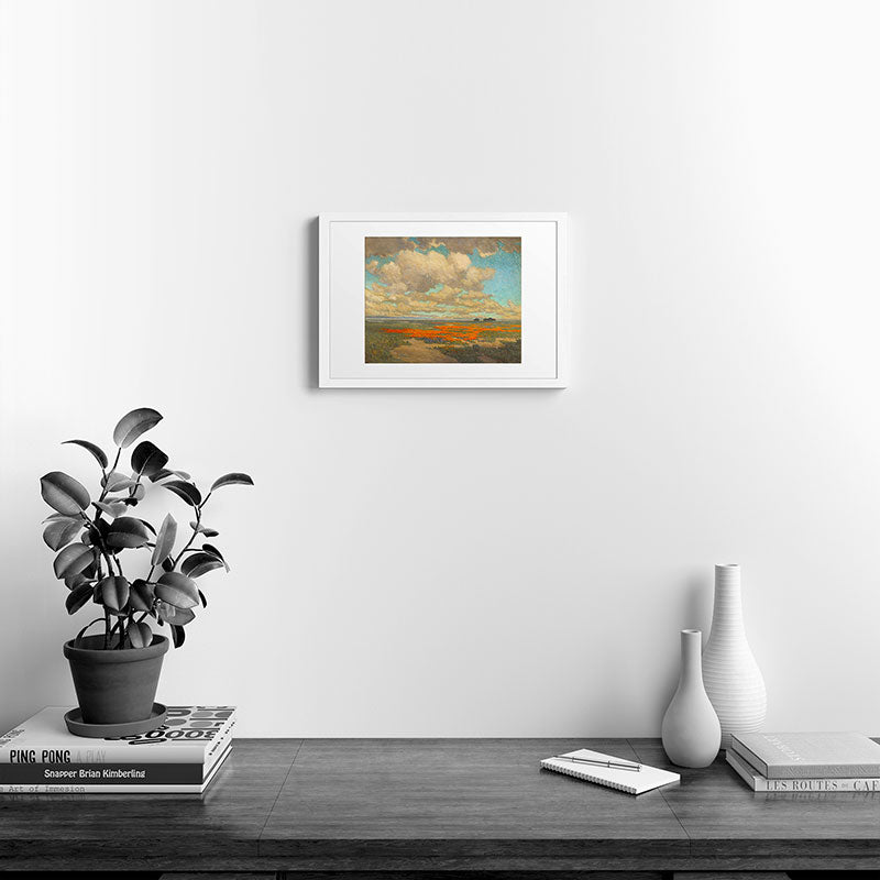 1911 Granville Redmond - A Field of California Poppies Framed Art Print
