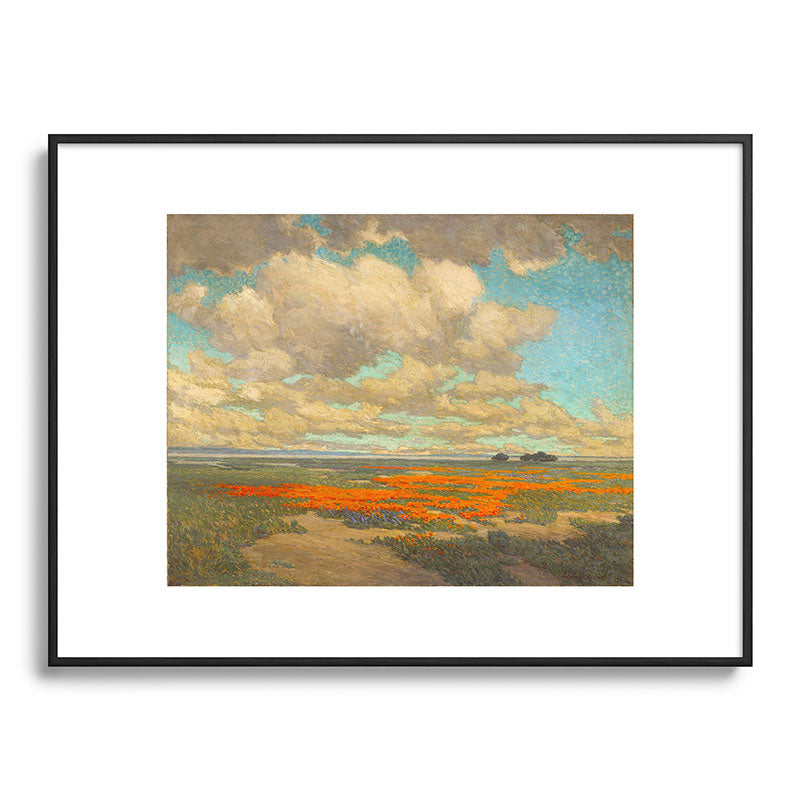 1911 Granville Redmond - A Field of California Poppies Framed Art Print
